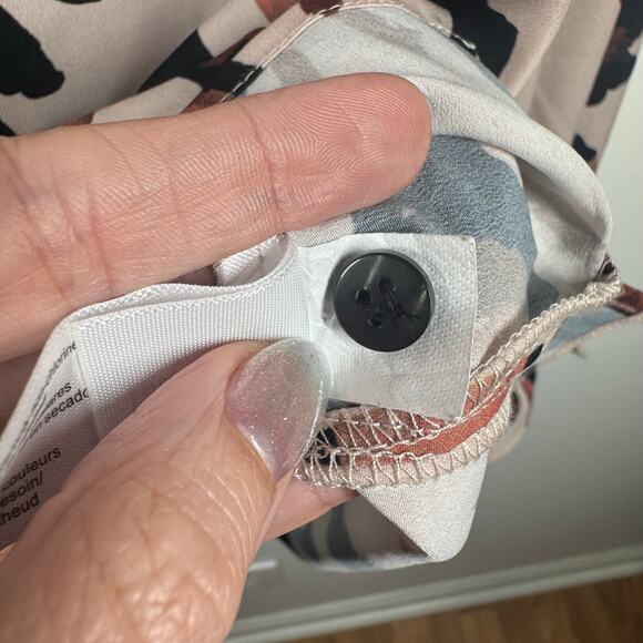 ELOQUII Blouse Women 14 Animal Plus Size Button Down Long Sleeve Ruffle Career - Picture 6 of 8